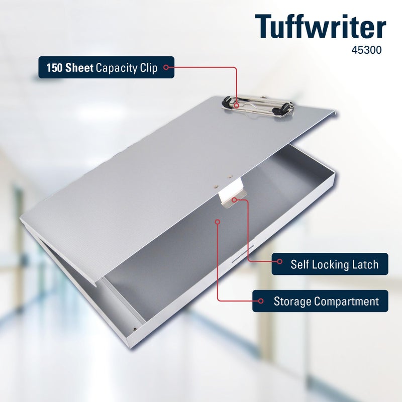 Saunders Tuffwriter Recycled Aluminum Storage Clipboard, 0.5" Clip Capacity, Holds 8.5 x 11 Sheets, Silver - Image 3